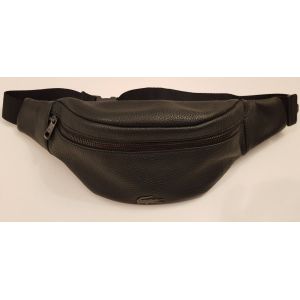 Sac Banane Lacoste Cuir Noir Authentique Unisexe - Occasion