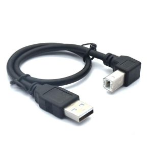 KAL-C&acirc;ble adaptateur USB vers imprimante - USB 2.0 A m&acirc;le vers B, 90&deg; - 480 Mbit/s - Haute vitesse - Adaptateur filaire/sans fil - Cordon de rallonge (vers le bas) - 1,5 m - Occasion