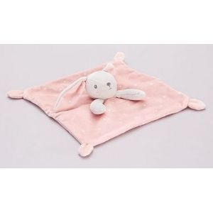 Doudou Lapin Rose Gris Etoiles Blanches Plat Simba Toys Benelux Kiabi Porte Attache Tetine Jouet Peluche Naissance Bebe - Occasion