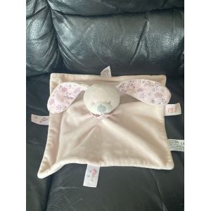 DOUDOU PLAT LAPIN BOUT'CHOU "MY LITTLE BIRD" CARR&Eacute; ROSE MONOPRIX OISEAU 25 CM - Occasion