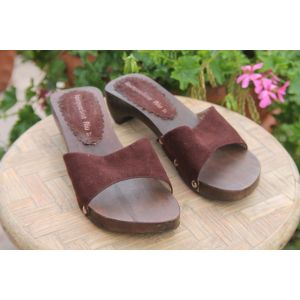 Petits Sabotsjacq Riu. En Bois Marron. Pointure Indiquèe:37.Long Semelle :24cm - Occasion