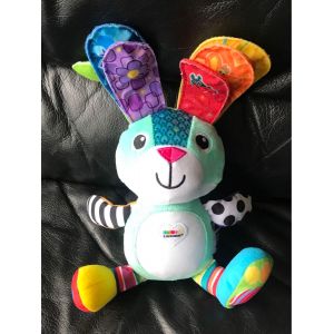 Doudou Peluche Lapin Lamaze Multicolore Vert Rayé Blanc Et Noir 30cm - Occasion