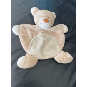 Doudou Plat Ours Bastien Beige Nicotoy Croix Nombril - Occasion