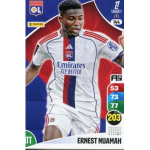 N&deg; 144 Nuamah Ernest O Lyonnais Carte Jeu Adrenalyn Xl "Ecusson" Ligue 1 2025-2026 - Occasion
