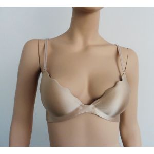 Soutien-Gorge Beige Satin. Push Up Et Rembourré. La Senza. 80a - Occasion