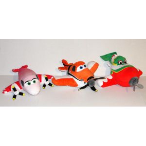 Peluche Planes Disney Nicotoy - Lot De 3 Avions D'animation - Doudou Avion De 22 A 24 Cm - Occasion