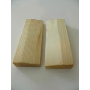 Paire de Sabots, Socles en sapin Nord 128x48x17à10mm pour habillage Bati Huisserie Plinthe Champlat Chambranle - Occasion