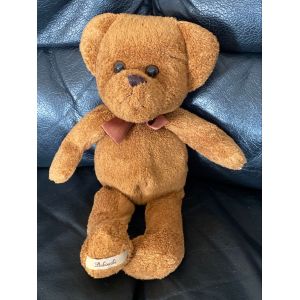 Peluche Doudou Ours Marron Barbara Bukowski Noeud Marron 30cm - Occasion