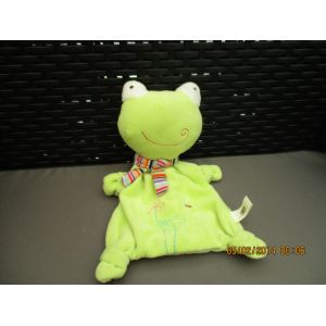 Doudou Marionnette Grenouille Verte Avec &Eacute;charpe Multicolore Cp International - Occasion