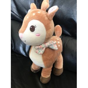 Doudou Peluche Faon Biche Beige Marron Blanc Rose 27cm Tex - Occasion