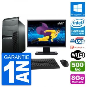 PC Tour Lenovo M92p Ecran 22" Intel G2020 RAM 8Go Disque 500Go Windows 10 Wifi - Occasion