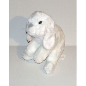 Peluche Lapin Belier Blanc Et Rose Toysrus - Doudou Lapin Nez Gris Assis 24 Cm Toy''r''us - Occasion