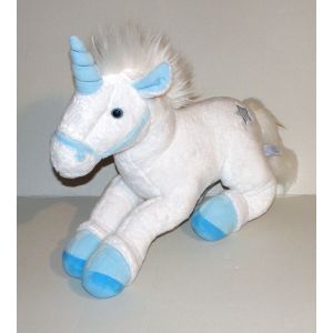 Peluche Licorne Blanche Bleu Gipsy - Doudou Cheval Licorne 38 Cm - Occasion
