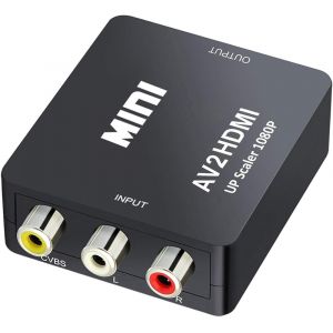 Mini AV RCA CVBS vers HDMI Vid&eacute;o Audio Convertisseurs Adaptateur Support 720 1080P pour Cam&eacute;ra, Xbox 360, PS1, PS2, WII, N64, Gamecube, Snes, NES, PSP, Lecteur DVD, VHS - Occasion