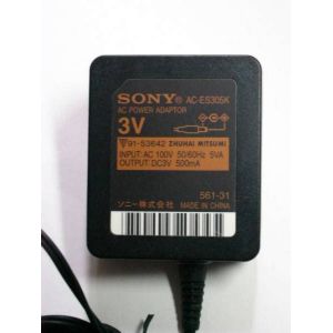 Chargeur AC-ES305K Sony original genuine 3V 500mA pour Walkman, Cd player, MZ-N510 MD Recorder SONY 0,5A 1,5W 500mA original - Occasion