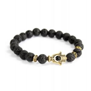 Bracelet Pierre Naturelle Pierre De Lave Main De Fatma - Occasion