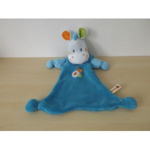 Doudou Grand Ane Ou Cheval Blanc Bleu Oiseau Nicotoy - Occasion