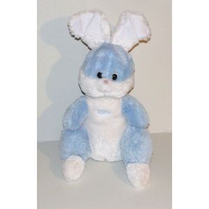 Peluche Lapin Bleu Et Blanc Boulgom - Doudou Lapin Assis 40 Cm - Occasion