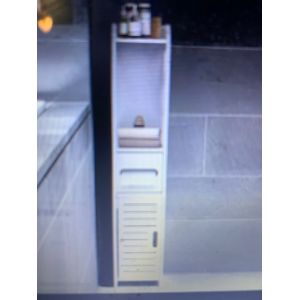 Petit meuble support papier wc, neuf, blanc en WPC - Occasion