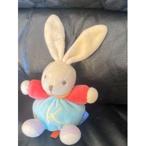 Mini Doudou Lapin Bleu Rouge Mauve K Sporty Kaloo 12-18cm - Occasion