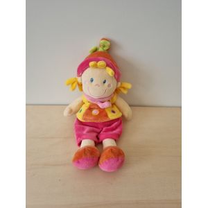 Doudou Fille Rose Jaune Ronds Mots D'enfants - Occasion