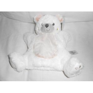 Doudou Ours Marionnette Blanc Beige Fourrure Peluche Simba Toys Benelux Ourson Jouet Eveil Bebe Nicotoy - Occasion