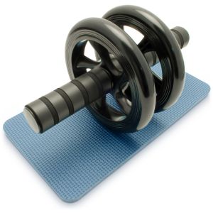 Campteck Roue Abdominaux Duo Ab Wheel Roller Exercices Abdominale Avec Tapis Genoux Poignees Avec Mousse Confortable Ideal Pour Fitness, Gym, Musculation, Abdos - Occasion