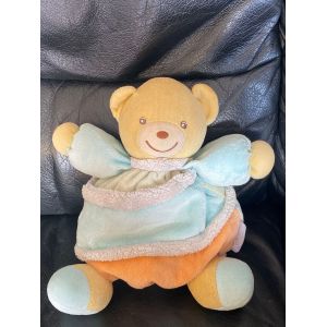 Kaloo Doudou Ours Boule Bleu Orange Spirale Lollies 20cm - Occasion