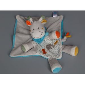 Doudou Girafe Plat Gris Bleu Jungle Tex Baby - Occasion