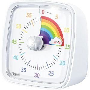 Minuteur Visuel Avec Veilleuse - Aqsacokiya - Compte &Agrave; Rebours De 60 Minutes - Minuteur Enfants Avec Motif Arc-En-Ciel (Blanc) - Occasion