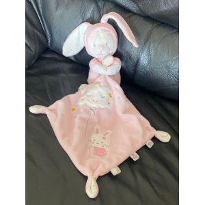 Doudou Ours Mouchoir Rose Déguisé Lapin Nuage MAX & SAX - Occasion