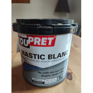 Mastic vitrier blanc (pot 1kg) Touprêt - Occasion