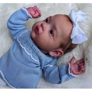 Poupée Reborn Garçon Bébé Brun Réaliste Nouveau-né Baby Doll 50cm - Occasion