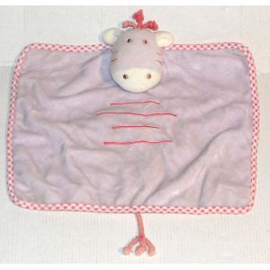 doudou vache mauve vichy rose tex - Occasion