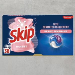 SKIP Lessive capsule 3en1 Peau Sensitive -38 capsules - Occasion