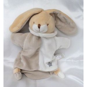 Doudou Marionnette Lapin Beige Et Blanc Etoile Un Rêve De Bébé Cmp - Occasion