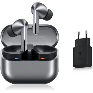 CLICKSELL-Galaxy Buds3 Pro, Écouteurs Sans Fil, Réduction Active De Bruit, Bluetooth, Argent, Audio 360, Galaxy Ai, Chargeur Secteur Inclus, (Version Fr) [Exclusivité ] - Occasion