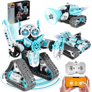 Technic Robot Technique Enfant Jouet De Construction Telecommande 3 En 1 Technik Rc Garçons Filles Cadeaux Agés De 6 7 8 9 10 11 12 13 14 15 16 Ans,Bleu - Occasion