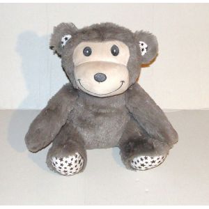 Peluche Singe Gris Gifi - Doudou Singe Assis 26 Cm - Occasion