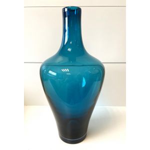 Grand Vase Soliflore Dans le Gout Hollandais Verre &Eacute;pais Bleu Art D&eacute;coratif - Occasion