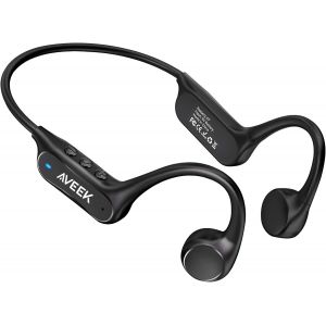 Aveek Casque de Sport sans Fil Bluetooth &agrave; Conduction osseuse Ouverte pour la Course, Le Cyclisme et la Gym, &eacute;tanche IPX5 et r&eacute;sistant &agrave; la Transpiration, avec Microphone antibruit pour des appels - Occasion