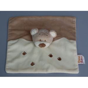 Doudou Ours Plat Beige Crème 4 Empreintes Doukidou - Occasion