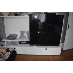 MEUBLE BAS TV SALON CONFORAMA EXCELLENT ETAT NOIR ET BLANC - Occasion