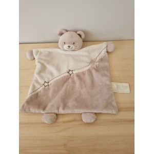 Doudou Ours Beige Blanc Kimbaloo - Occasion