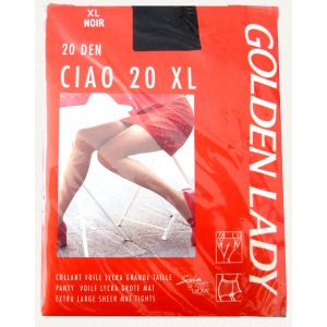 Collant Voile Lycra 20 D Noir- Golden Lady - Grande Taille - Occasion