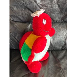 Peluche Doudou Tortue Rouge Rose Vert Et Jaune Ce Sportim 26cm - Occasion