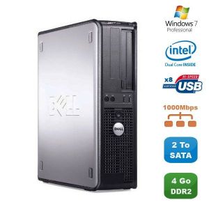 PC DELL Optiplex 760 DT Intel Dual Core E5200 2,5Ghz 4Go DDR2 2To SATA Win 7 - Occasion