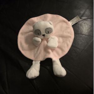Doudou Plat Rond Tom Et Zo&eacute; Panda Blanc Rose - Occasion