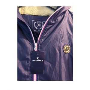 Grand Blouson Impermeable Ted Lapidus Since 1951 Bleu Large Veste Capuche Marine Doublure Fourrure Poches Zip Parka Manteau Surveste Protection Froid Intemperies Mauvais Temps Mixte Homme Femme Jacket - Occasion
