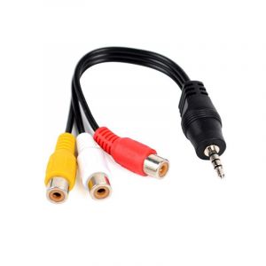 C&acirc;ble vid&eacute;o AV 3.5mm vers RCA, c&acirc;ble Audio-vid&eacute;o st&eacute;r&eacute;o 3.5mm m&acirc;le vers 3RCA Feale - Occasion